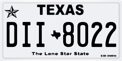 TX license plate DII8022