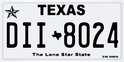 TX license plate DII8024