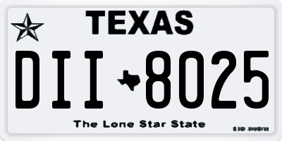 TX license plate DII8025