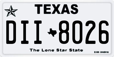 TX license plate DII8026