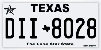 TX license plate DII8028