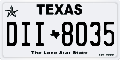 TX license plate DII8035