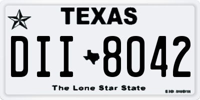 TX license plate DII8042