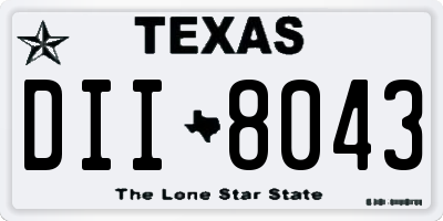 TX license plate DII8043