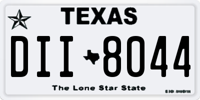 TX license plate DII8044