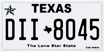 TX license plate DII8045