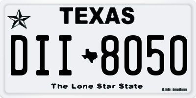 TX license plate DII8050
