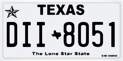 TX license plate DII8051