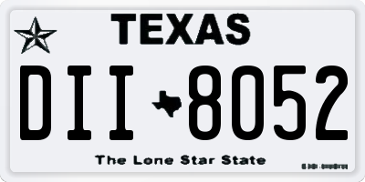 TX license plate DII8052