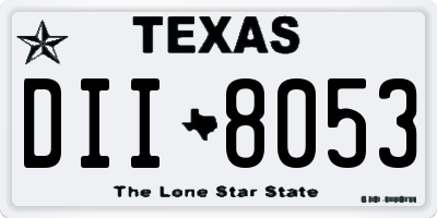 TX license plate DII8053