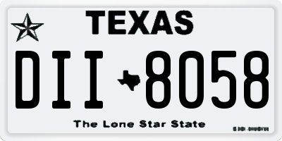 TX license plate DII8058