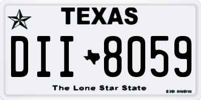 TX license plate DII8059
