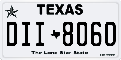 TX license plate DII8060