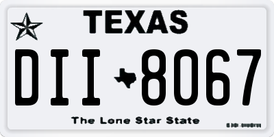 TX license plate DII8067