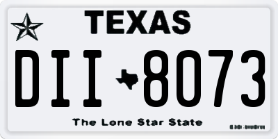 TX license plate DII8073