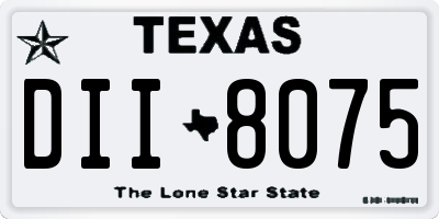 TX license plate DII8075