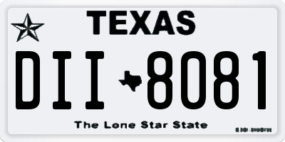 TX license plate DII8081