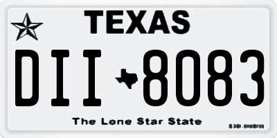 TX license plate DII8083