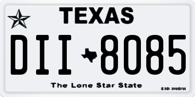 TX license plate DII8085