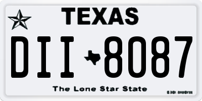 TX license plate DII8087