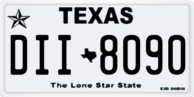 TX license plate DII8090