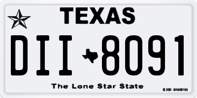TX license plate DII8091