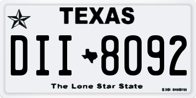 TX license plate DII8092