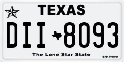 TX license plate DII8093