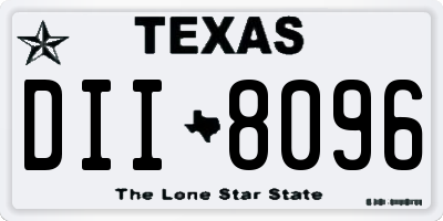 TX license plate DII8096