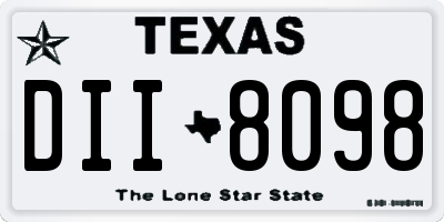 TX license plate DII8098
