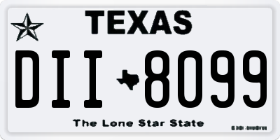 TX license plate DII8099
