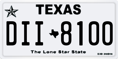 TX license plate DII8100
