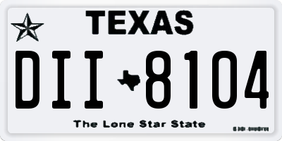 TX license plate DII8104