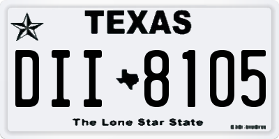 TX license plate DII8105