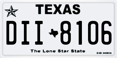 TX license plate DII8106