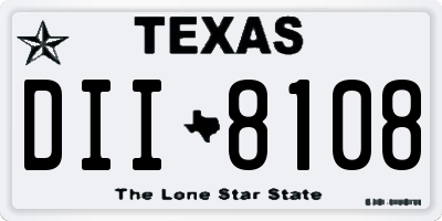 TX license plate DII8108