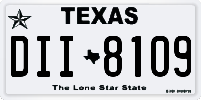 TX license plate DII8109
