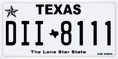TX license plate DII8111