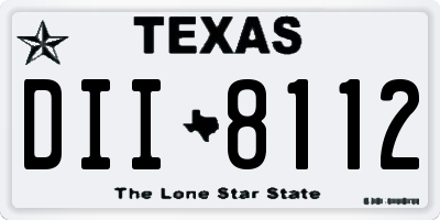 TX license plate DII8112