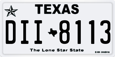 TX license plate DII8113