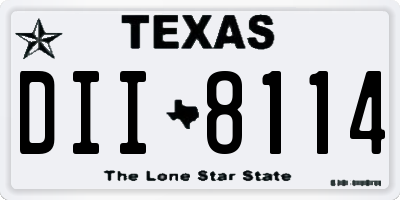 TX license plate DII8114