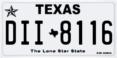 TX license plate DII8116
