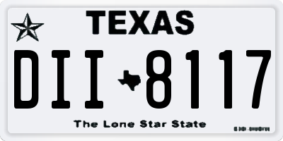 TX license plate DII8117