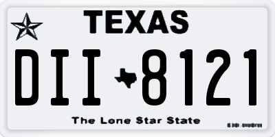 TX license plate DII8121