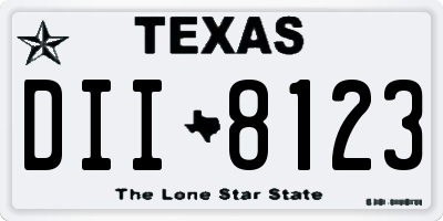 TX license plate DII8123