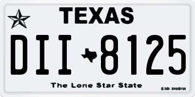TX license plate DII8125