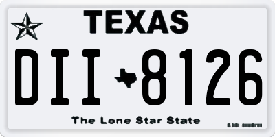 TX license plate DII8126