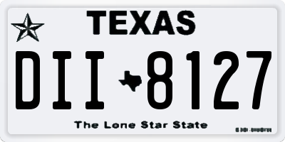 TX license plate DII8127