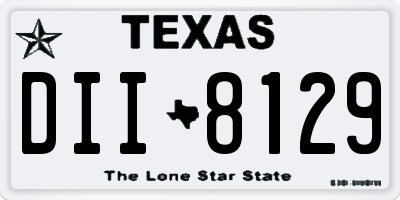 TX license plate DII8129