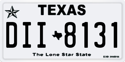 TX license plate DII8131